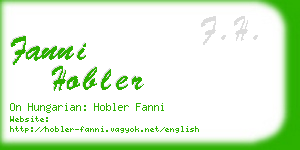 fanni hobler business card